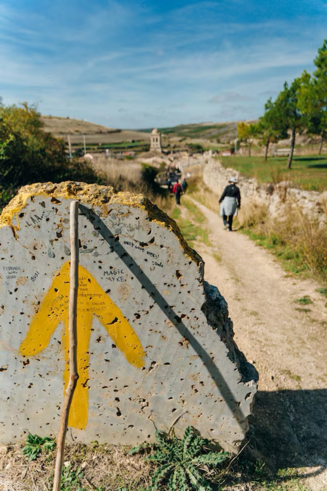 Señal de dirección del Camino de Santiago