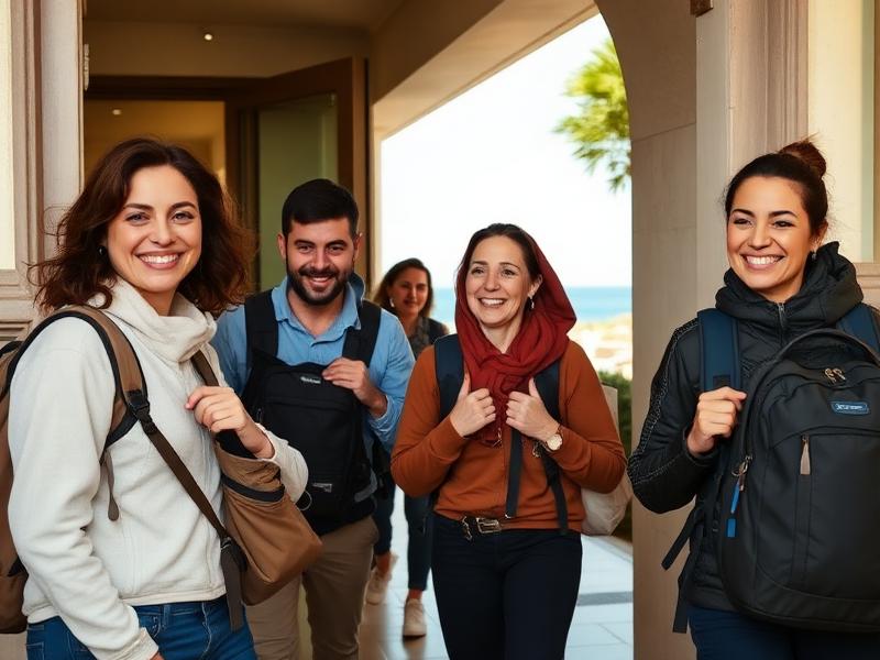 Mochilas entregadas en la recepción del siguiente alojamiento